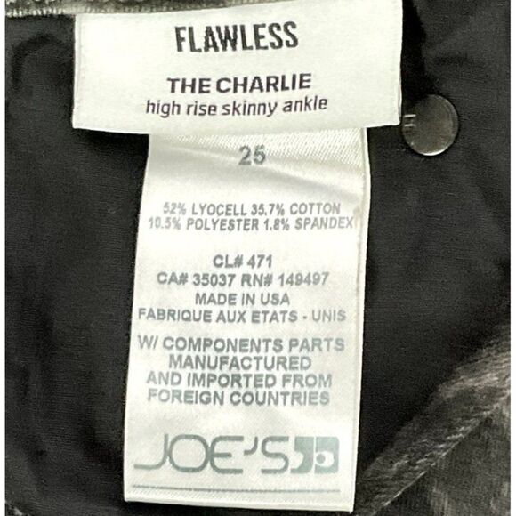Joe's Jeans Flawless The Charlie High Rise Skinny Ankle Jeans, Grey Leopard, 25 - Picture 9 of 16